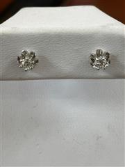 Gold-Diamond Earrings 2 Diamonds .25 Carat T.W. 14K White Gold 1.45g